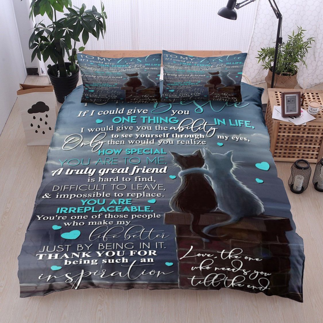 Cat To My Bestie Bedding Set
