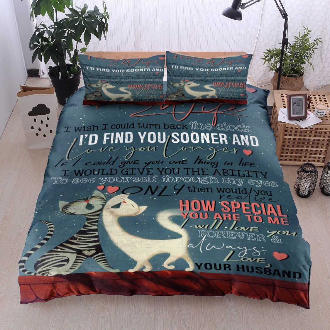 Cat To My Wife Bedding Set