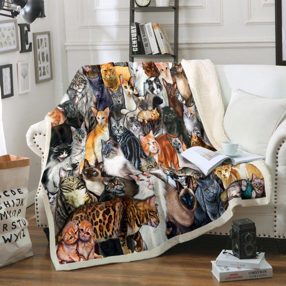 Cat Sherpa Fleece