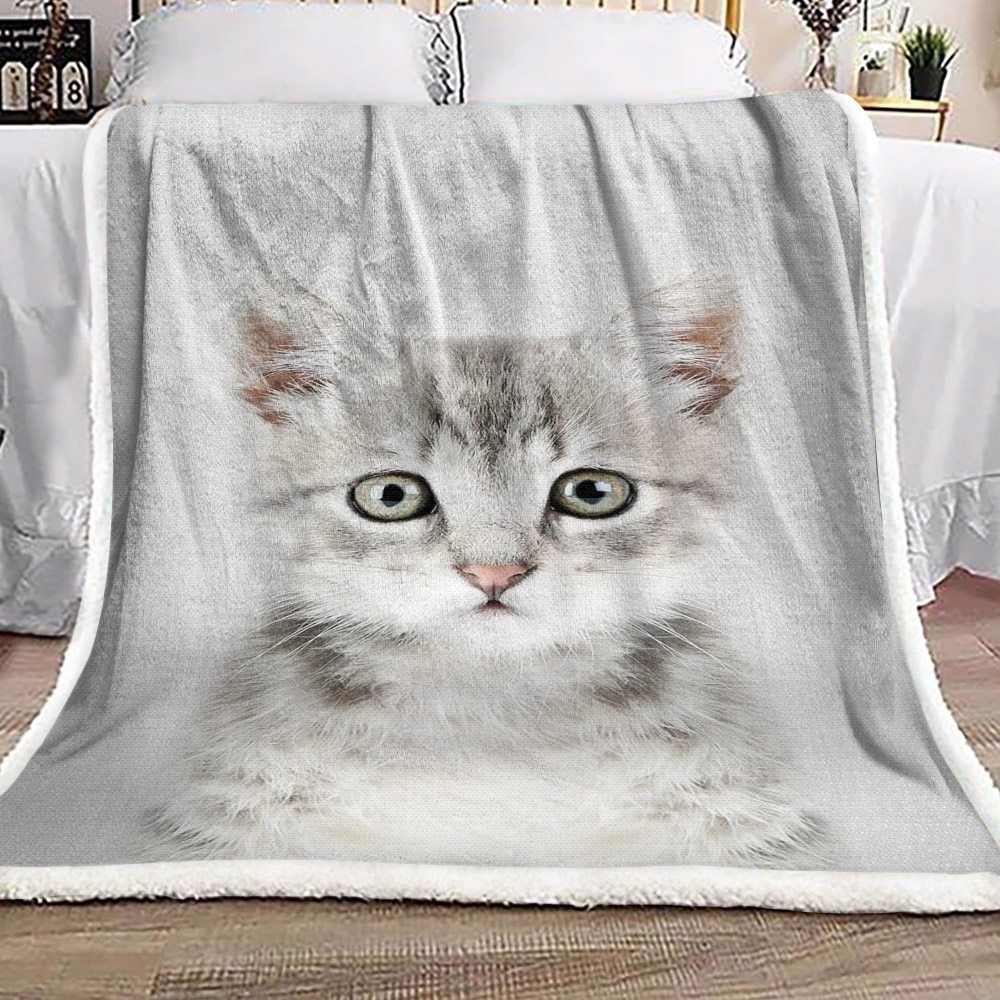 Cat Sherpa Fleece Blanket