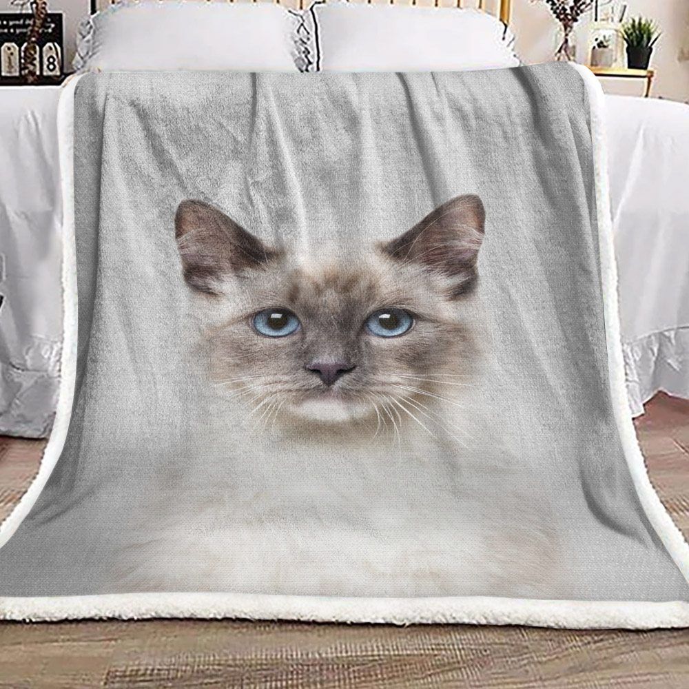 Cat Sherpa Fleece Blanket