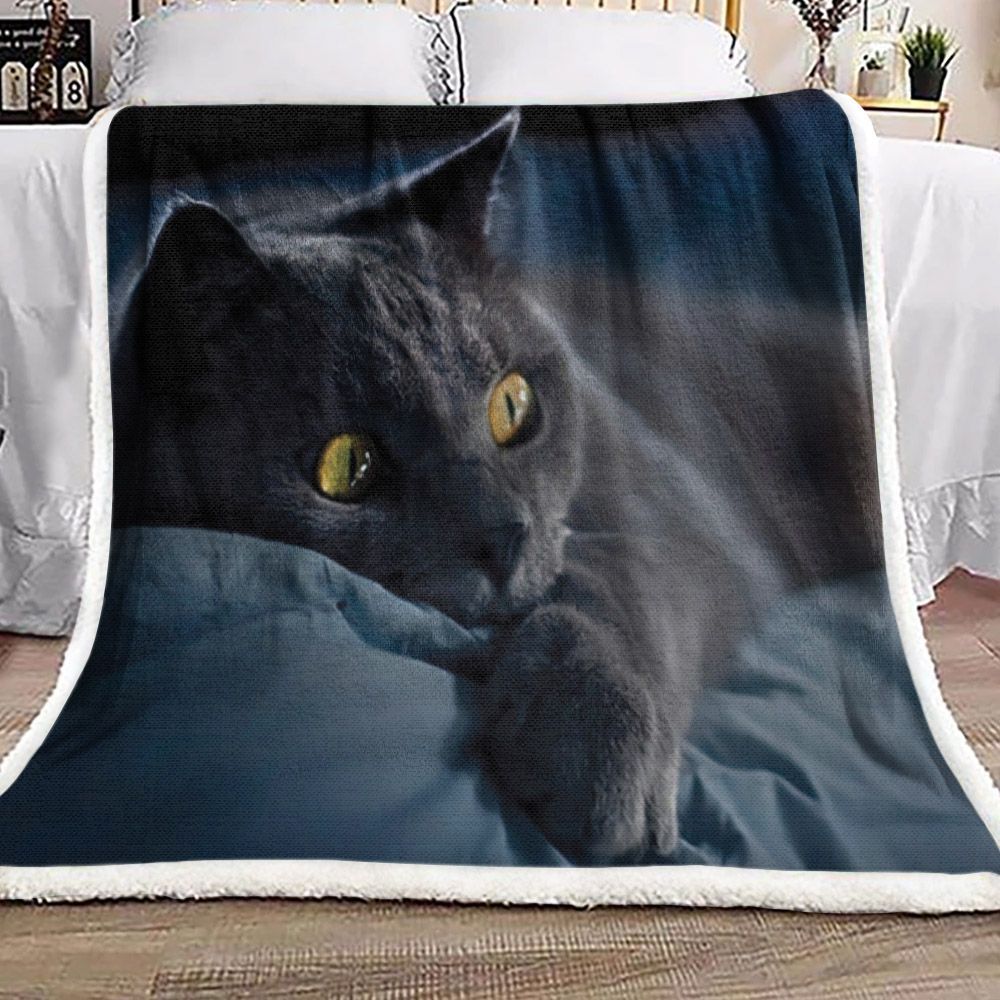Cat Sherpa Fleece Blanket