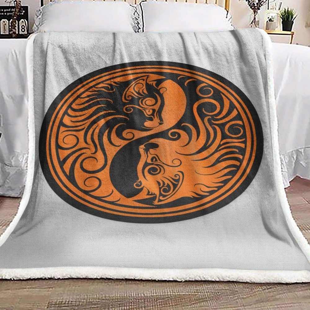 Cat Sherpa Fleece Blanket