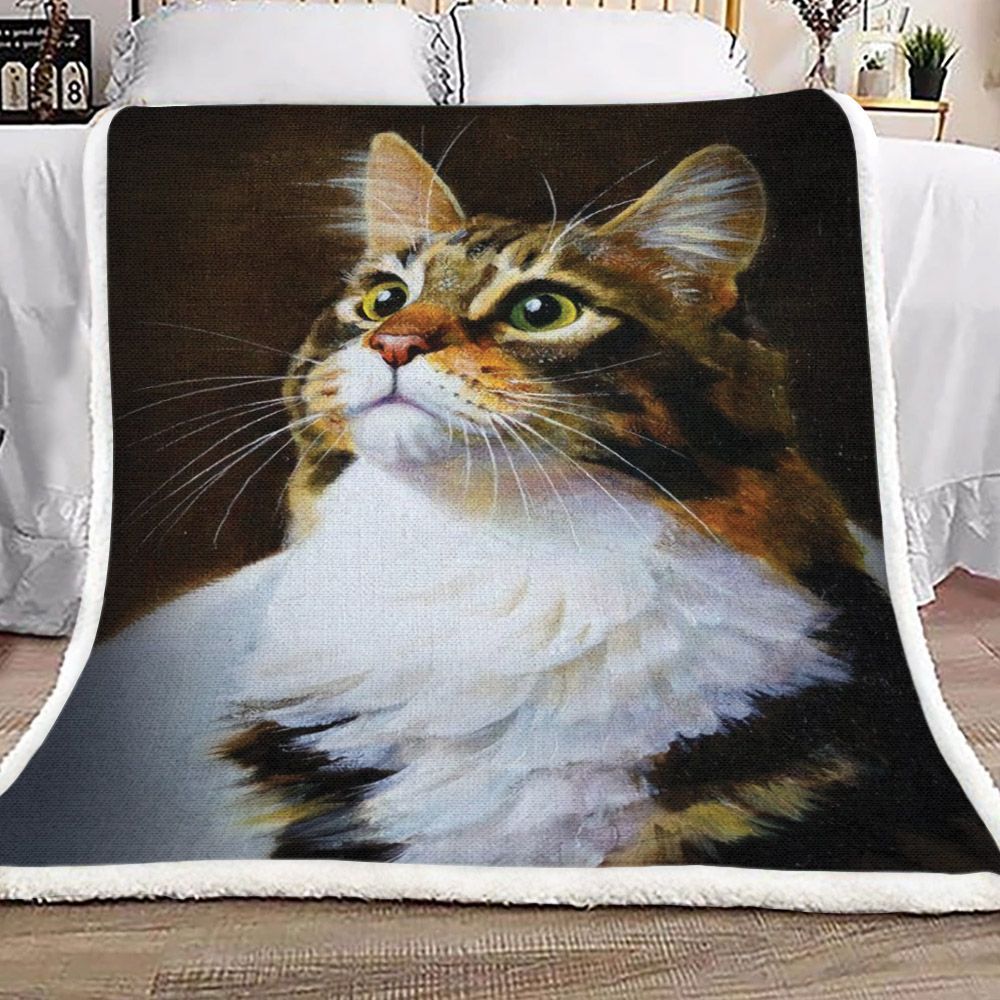 Cat Sherpa Fleece Blanket
