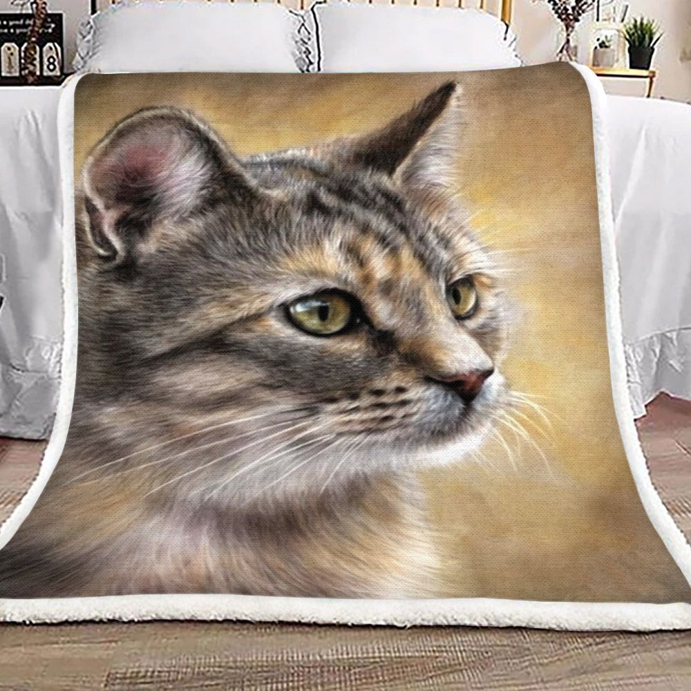 Cat Sherpa Fleece Blanket