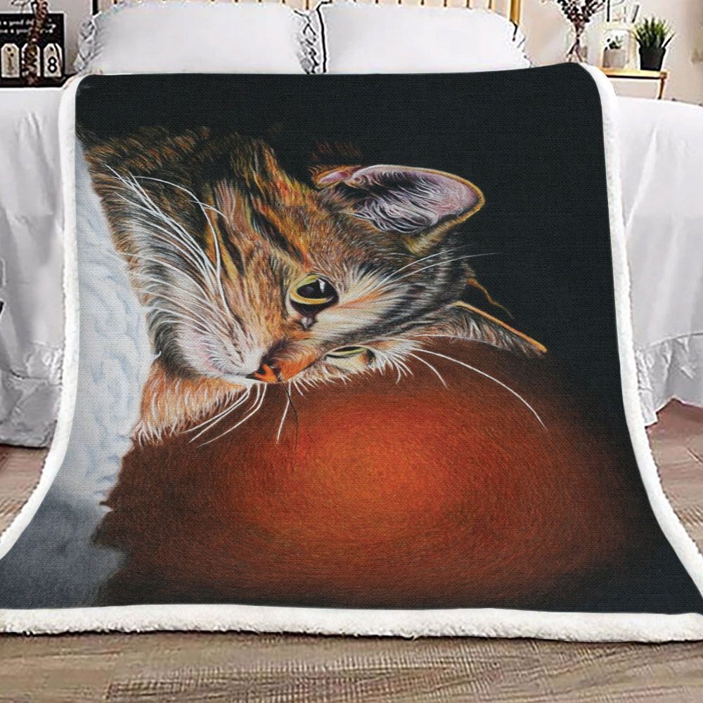 Cat Sherpa Fleece Blanket