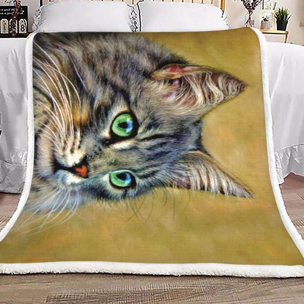Cat Sherpa Fleece Blanket