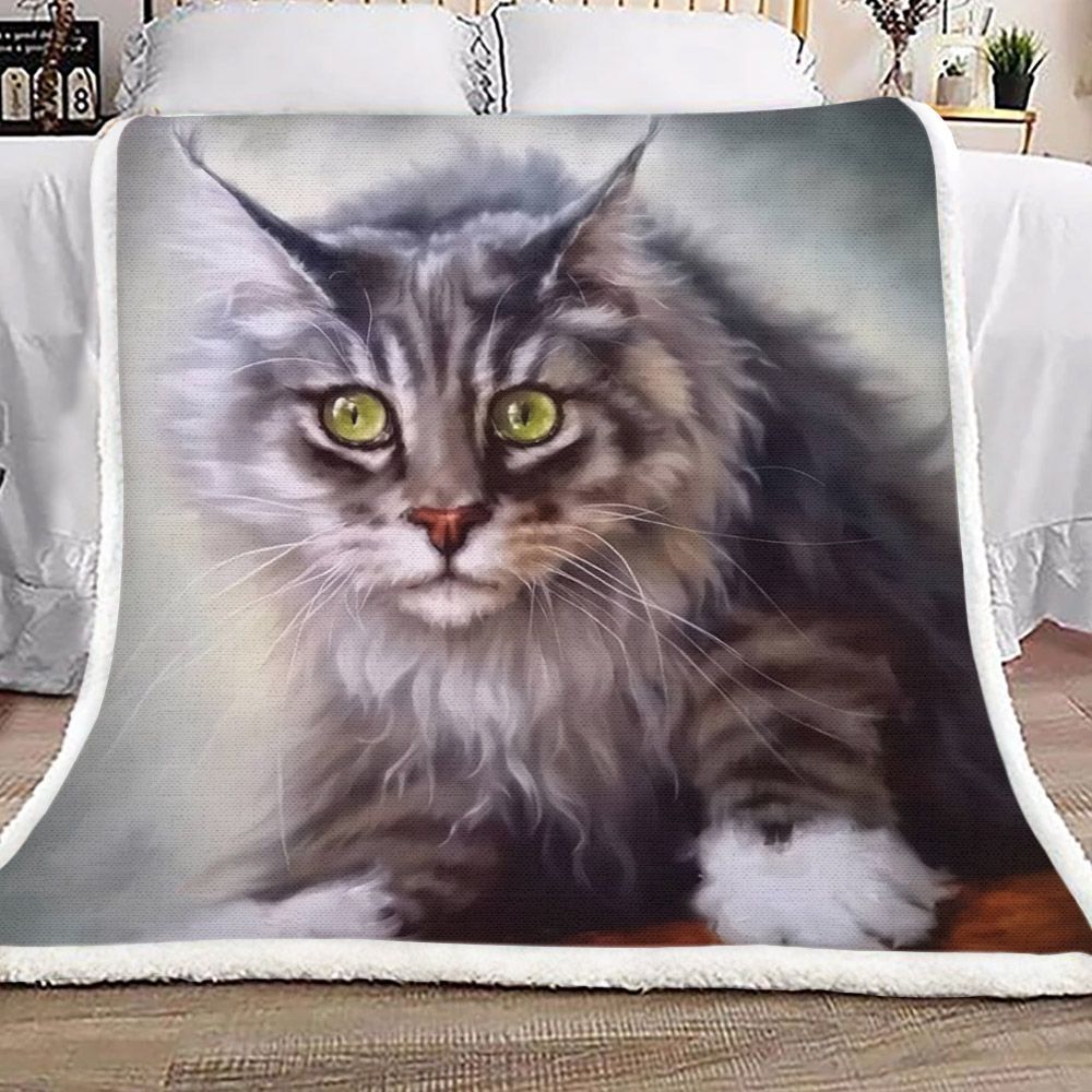Cat Sherpa Fleece Blanket