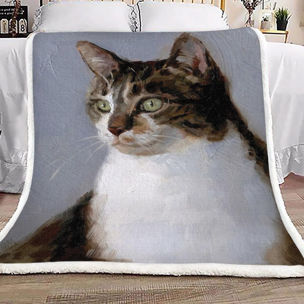 Cat Sherpa Fleece Blanket