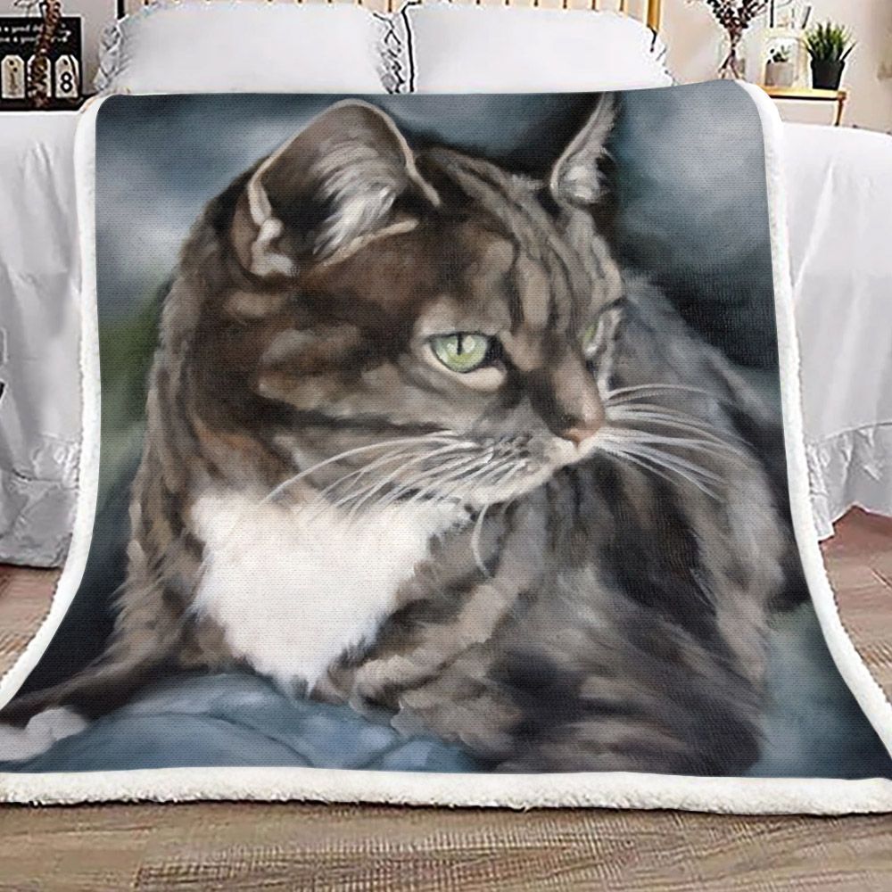 Cat Sherpa Fleece Blanket