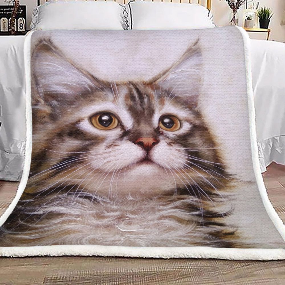 Cat Sherpa Fleece Blanket