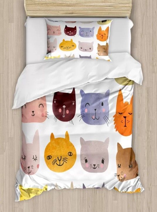 Cat Watercolor Bedding Set