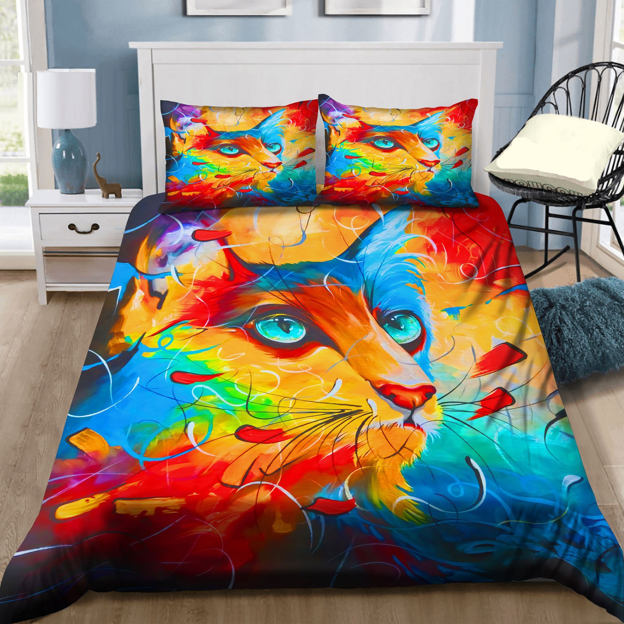 Cat Watercolor Bedding Set