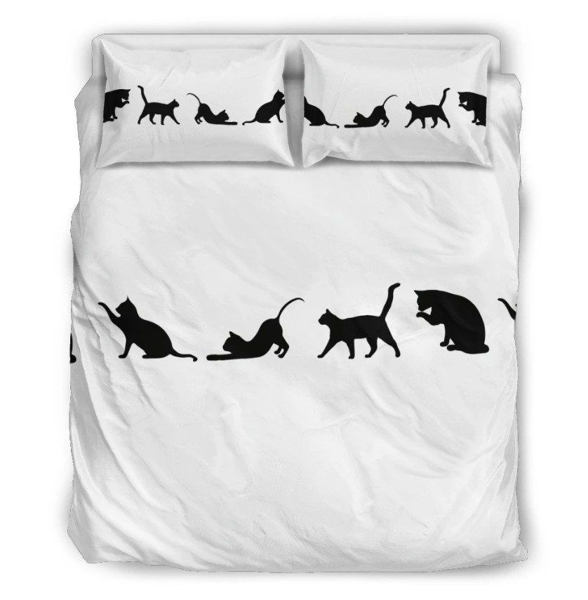 Cat White Bedding Set