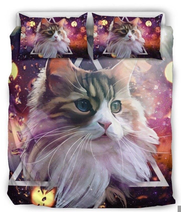 Cat White Bedding Set