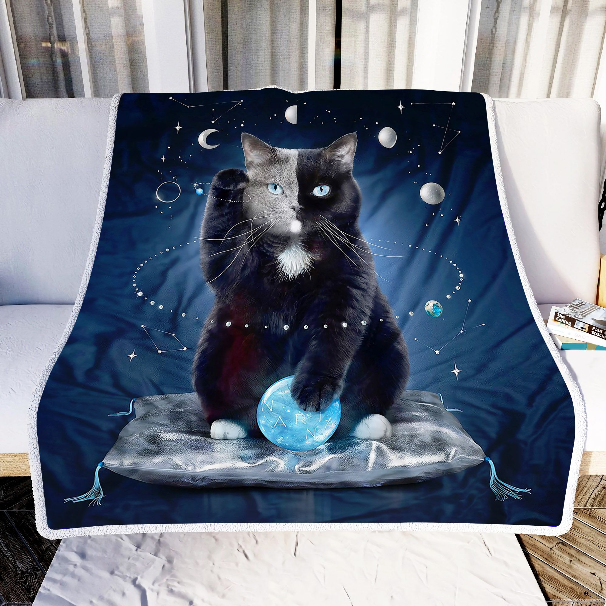 Cat Wizard Fleece Blanket