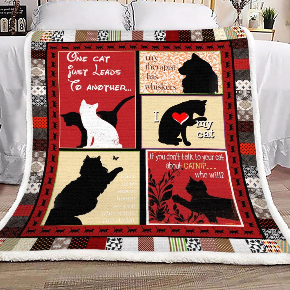 Cat Sherpa Fleece Blanket