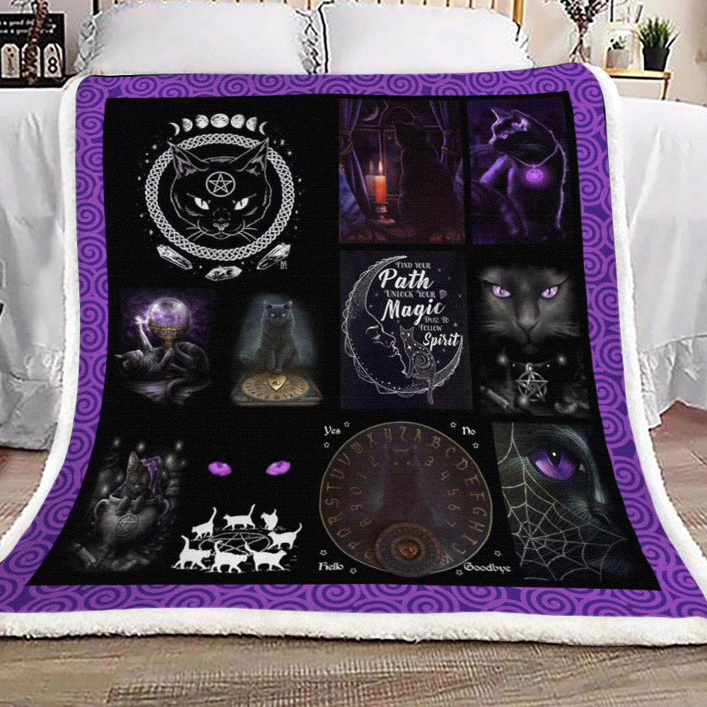 Cat Sherpa Fleece Blanket