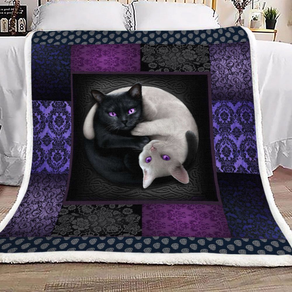 Cat Sherpa Fleece Blanket