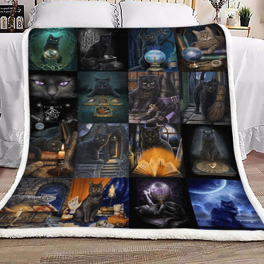 Cat Sherpa Fleece Blanket
