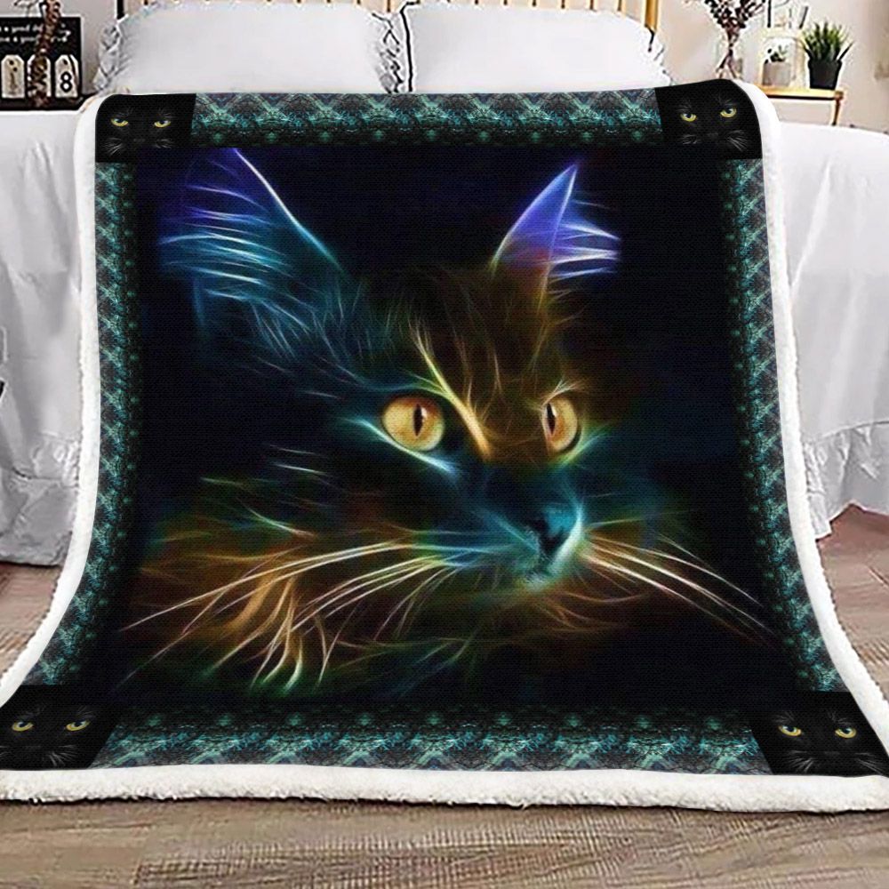 Cat Sherpa Fleece Blanket