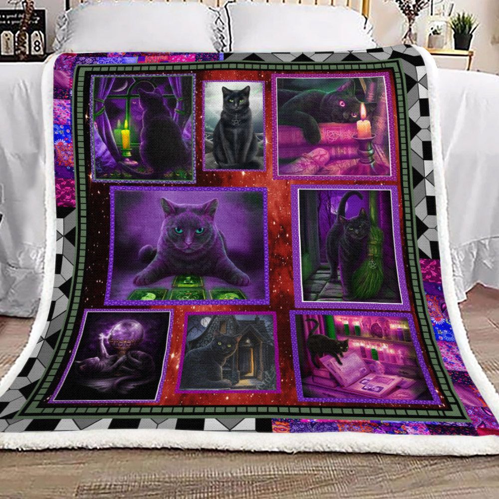 Cat Sherpa Fleece Blanket