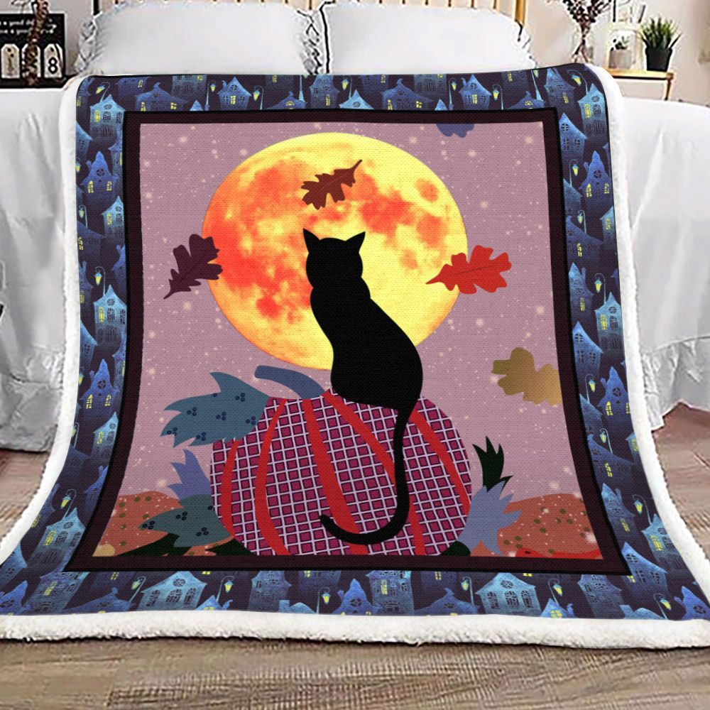 Cat Sherpa Fleece Blanket