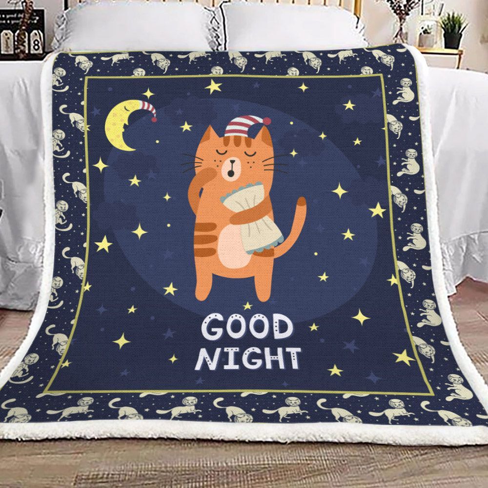 Cat Sherpa Fleece Blanket