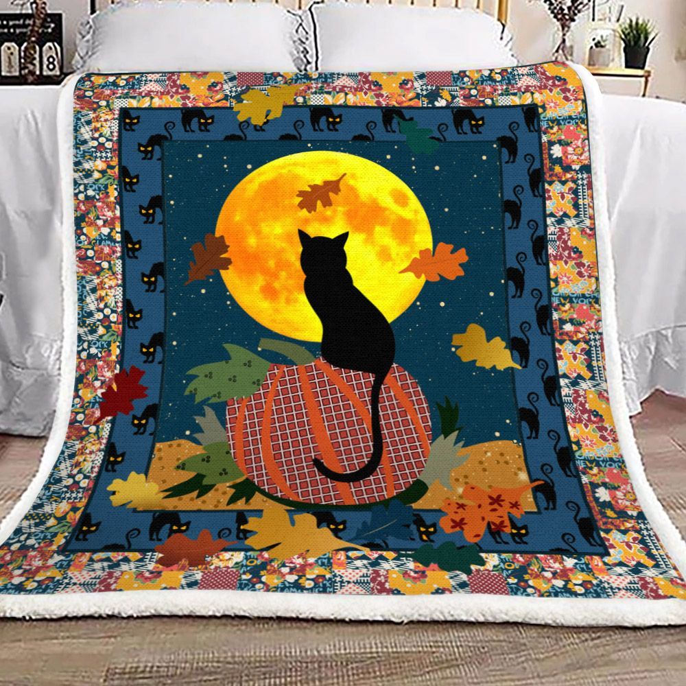 Cat Sherpa Fleece Blanket