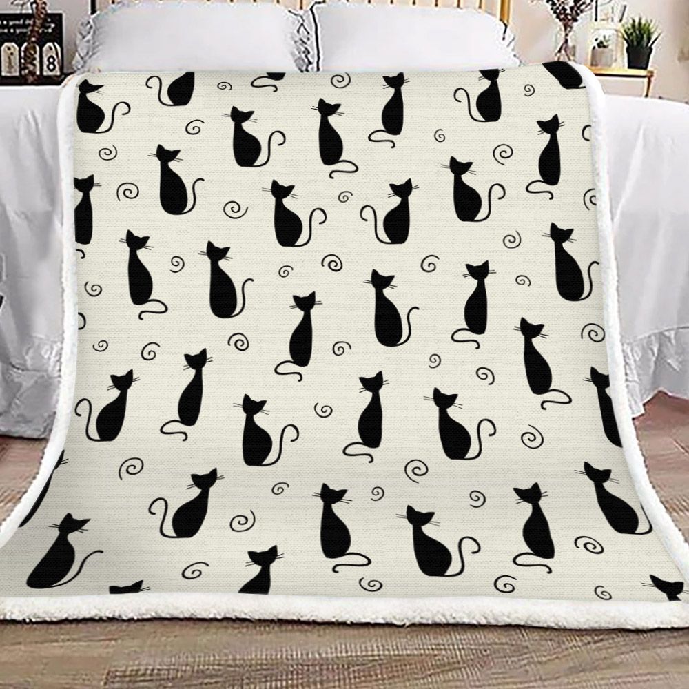 Cat Sherpa Fleece Blanket