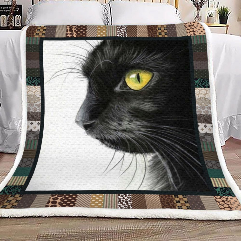 Cat Sherpa Fleece Blanket