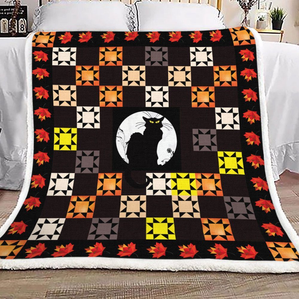 Cat Sherpa Fleece Blanket