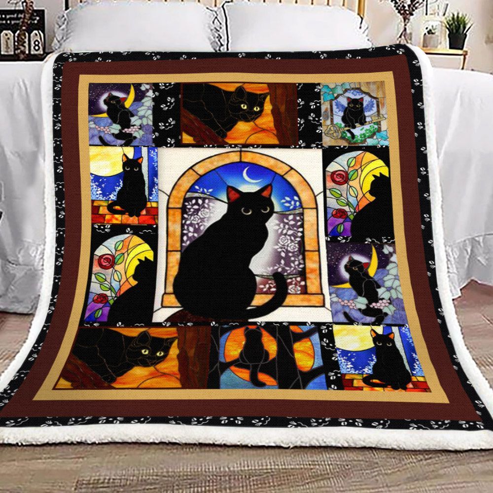 Cat Sherpa Fleece Blanket