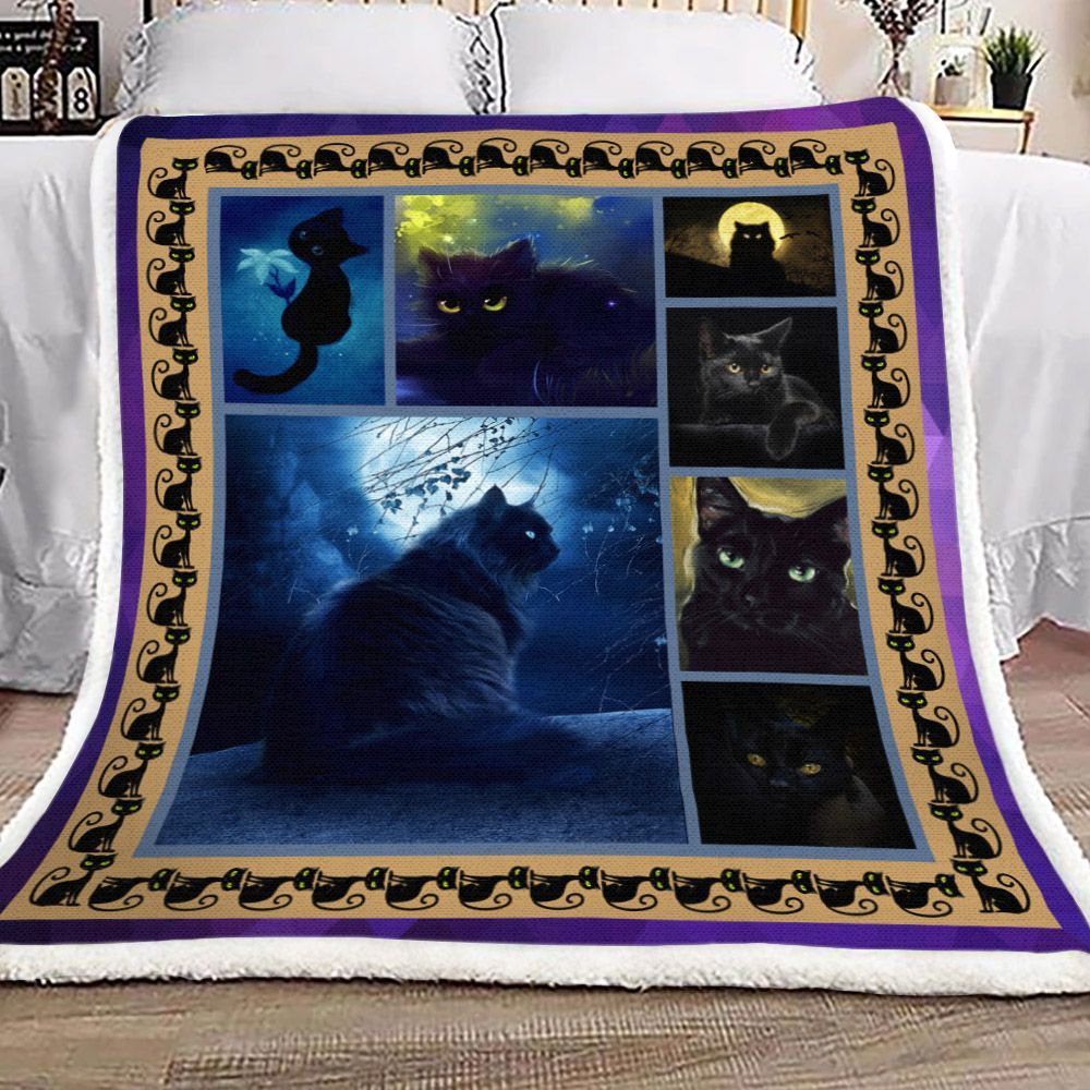 Cat Sherpa Fleece Blanket