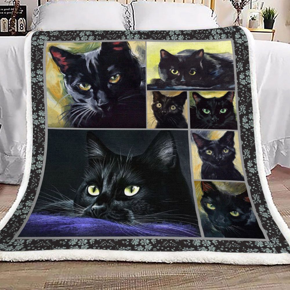 Cat Sherpa Fleece Blanket
