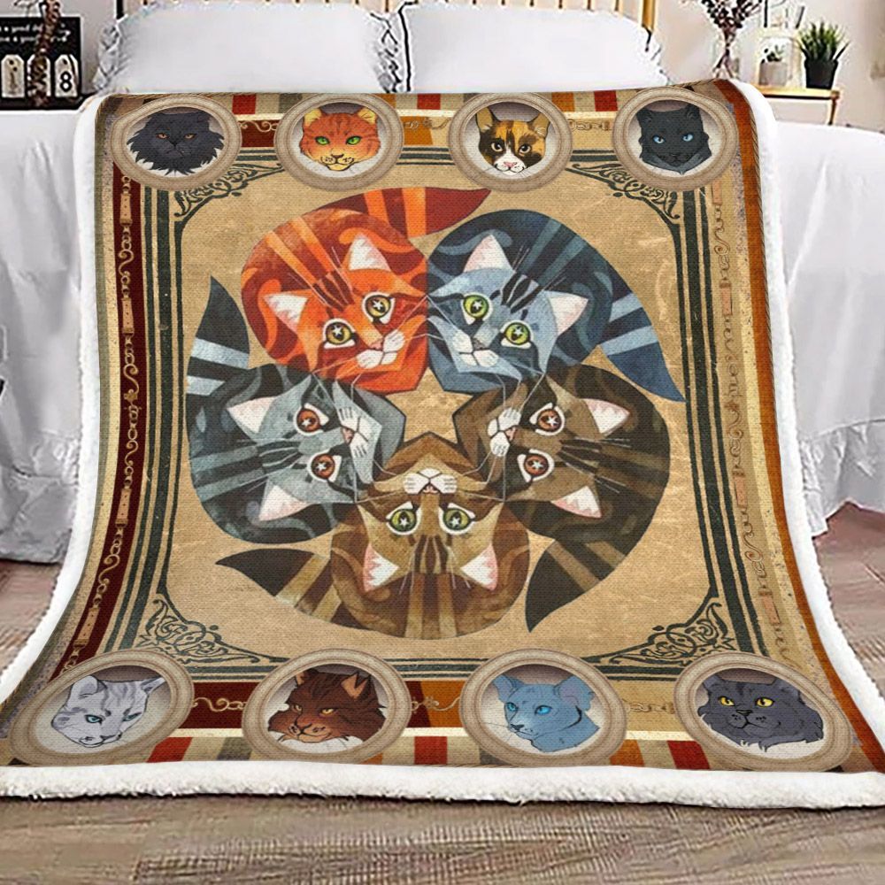 Cat Sherpa Fleece Blanket