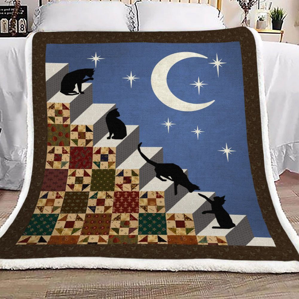 Cat Sherpa Fleece Blanket