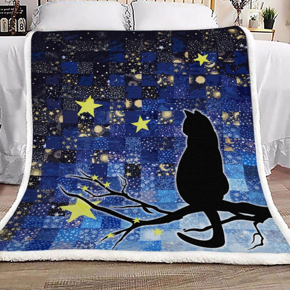 Cat Sherpa Fleece Blanket