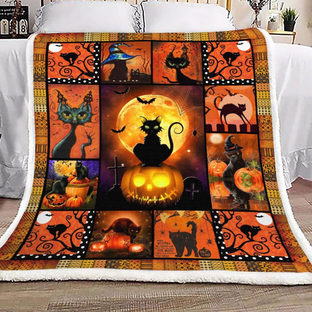 Cat Sherpa Fleece Blanket