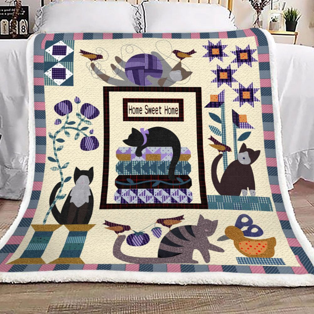 Cat Sherpa Fleece Blanket