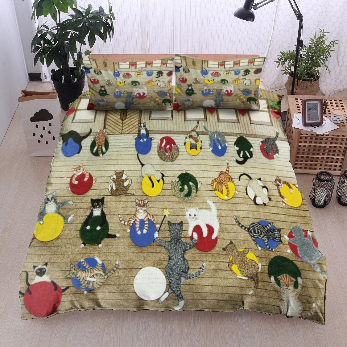 Cat Yoga Bedding Set