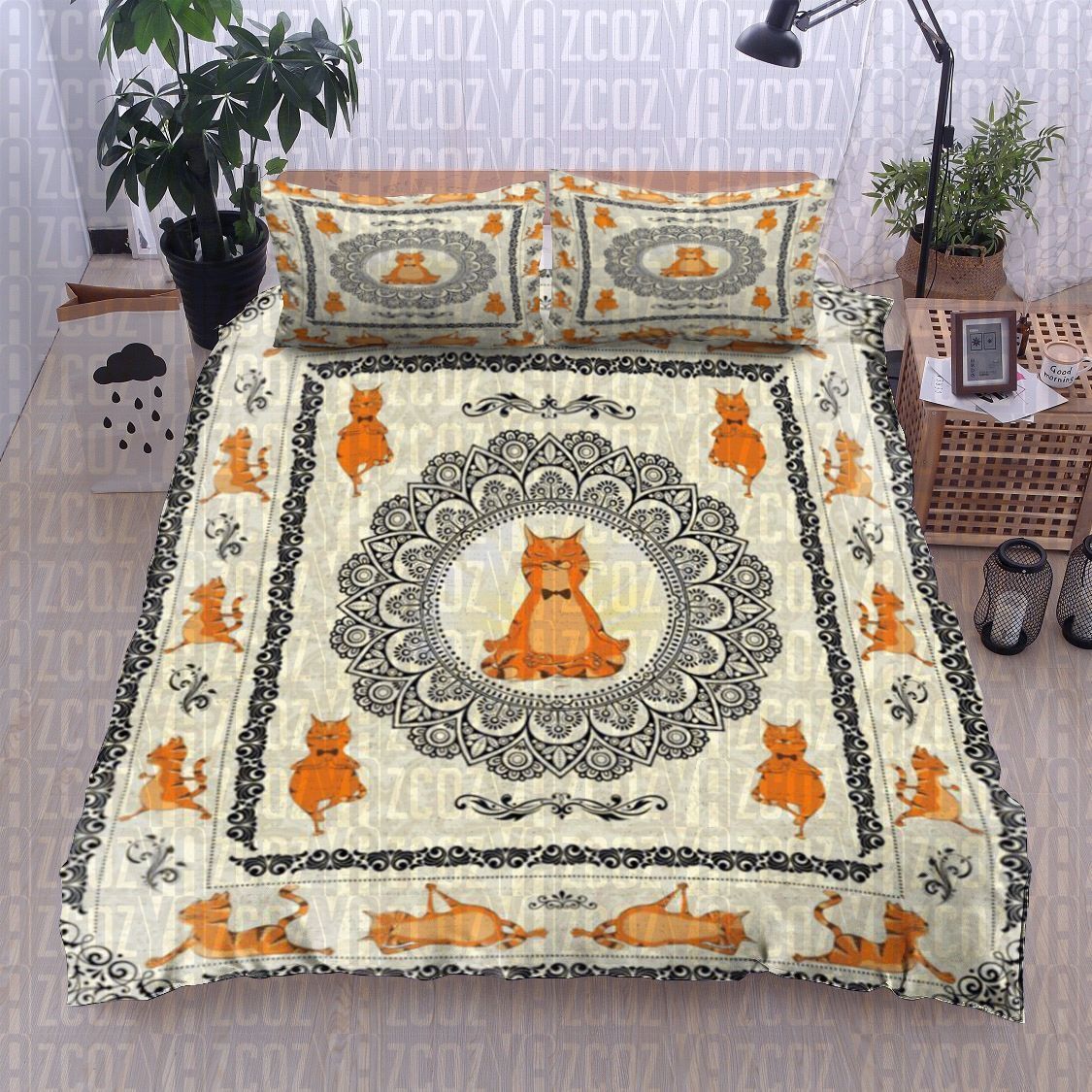 Cat Yoga Bedding Set