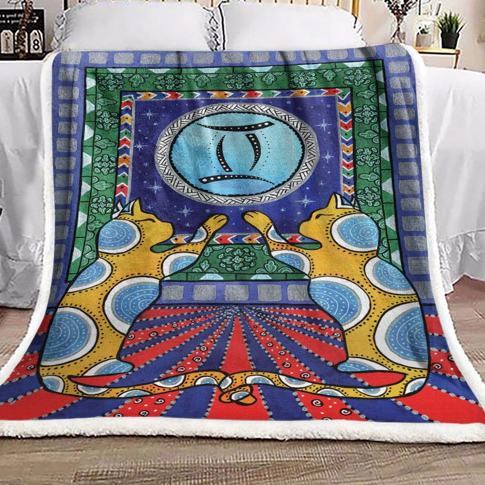 Cat Zodiac Sherpa Fleece Blanket