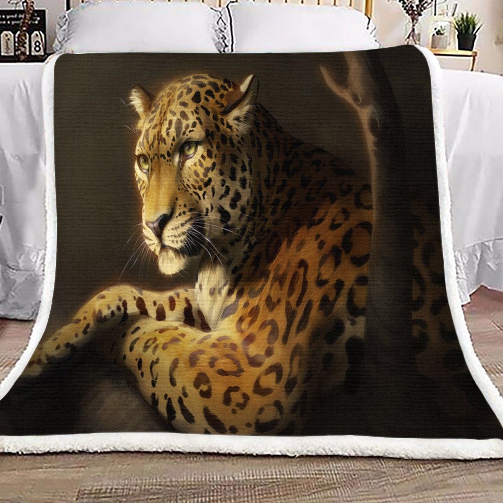 Catamancer Leopard Sherpa Fleece Blanket