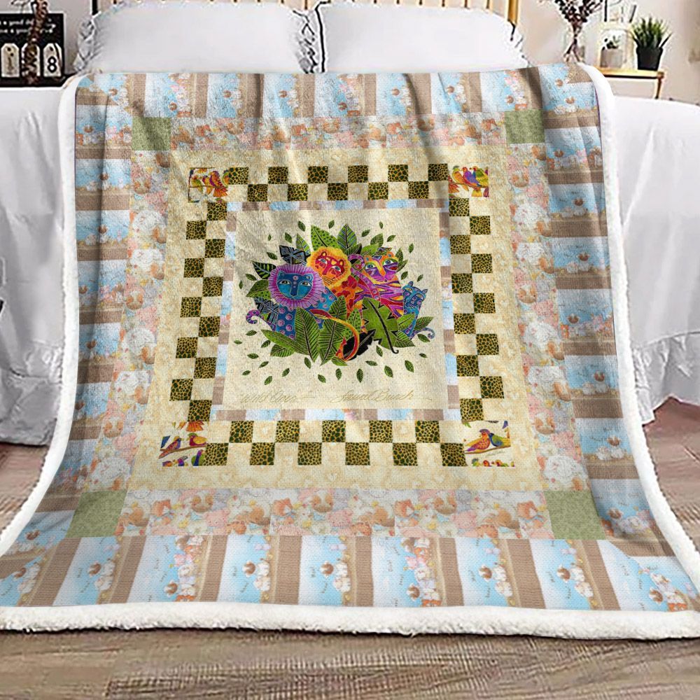 Cat Sherpa Fleece Blanket