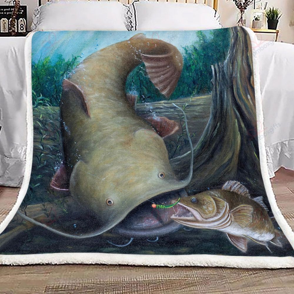 Catfish Sherpa Fleece Blanket