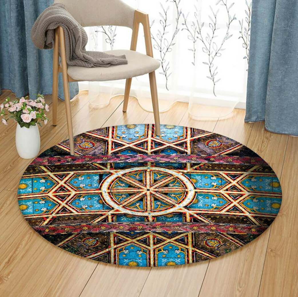 Cathedral Roof Round Carpet