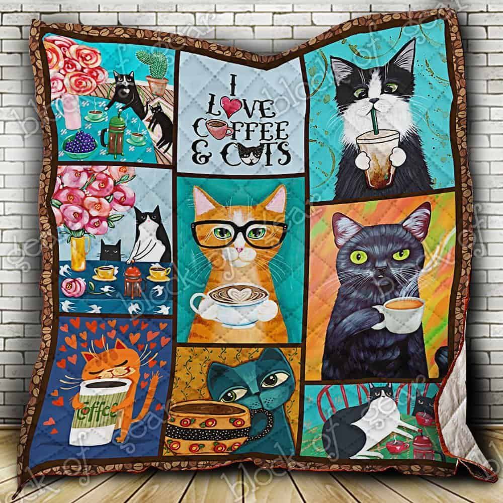 Cats And Coffee Quilt Blanket ABC24104770