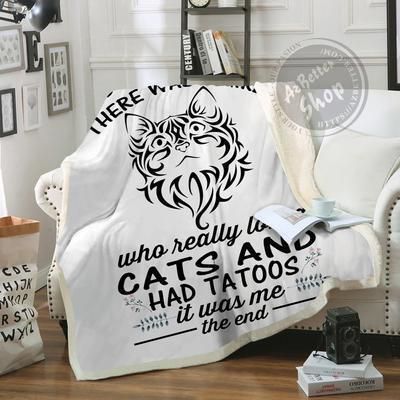 Cats And Had Tatoos Sherpa Fleece Blanket