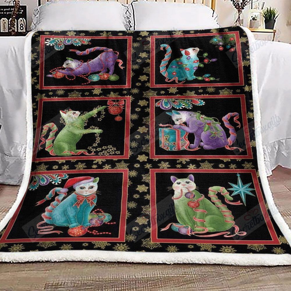 Cats Christmas Fleece Blanket